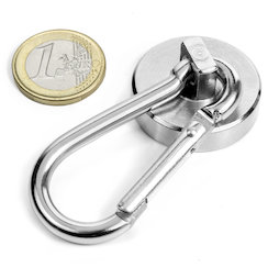KTN-32, Potmagneet met karabijn Ø 32 mm, karabijnlengte 60 mm