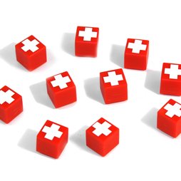 AG-01, Swiss Cube, decoratieve magneet rood met Zwitsers kruis