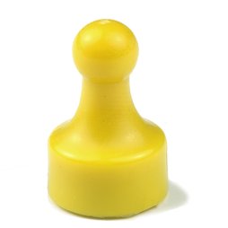 M-PIN/yellow, Pionmagnete 'Player' geel, Prikbordmagneten in de vorm van een speelfiguur, 10 stuks per set, Kleur: geel