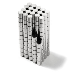 S-02-02-N, Schijfmagneet Ø 2 mm, hoogte 2 mm, neodymium, N48, vernikkeld