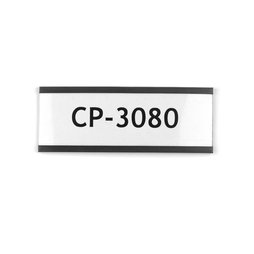 CP-3080, Magnetische etiketten 80 x 30 mm, om metalen schappen mee te etiketteren, met inlegvel & beschermfolie