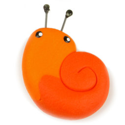 LIV-41/snail, Handmade magneten, Fimo unicaten in een set van 4, slak