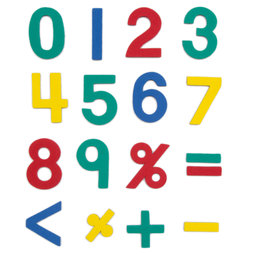 M-38/num, Magneetcijfers, ca. 100 cijfers & rekentekens, van EVA-schuim, 4 kleuren gemengd