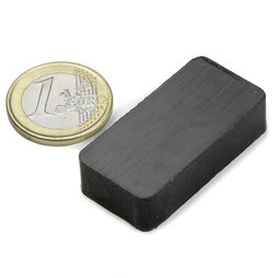 FE-Q-40-20-10, Block magnet 40 x 20 x 10 mm, ferrite, Y35, no coating