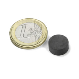 FE-S-12-05, Schijfmagneet Ø 12 mm, hoogte 5 mm, ferriet, Y35, zonder coating
