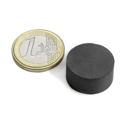 FE-S-20-10, Schijfmagneet Ø 20 mm, hoogte 10 mm, ferriet, Y35, zonder coating
