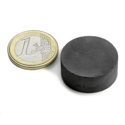 FE-S-25-10, Schijfmagneet Ø 25 mm, hoogte 10 mm, ferriet, Y35, zonder coating