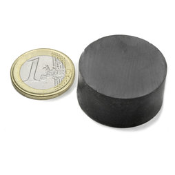 FE-S-30-15, Schijfmagneet Ø 30 mm, hoogte 15 mm, ferriet, Y35, zonder coating