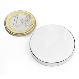 S-35-05-N, Schijfmagneet Ø 35 mm, hoogte 5 mm, neodymium, N42, vernikkeld