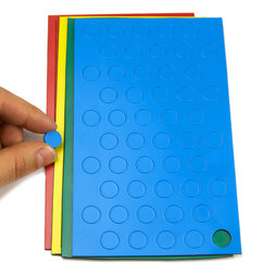 BA-012C, Magnetische symbolen cirkel klein, voor whiteboards & planborden, 50 symbolen per vel, in verschillende kleuren