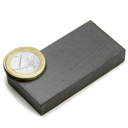FE-Q-60-30-10, Blokmagneet 60 x 30 x 10 mm, ferriet, Y35, zonder coating